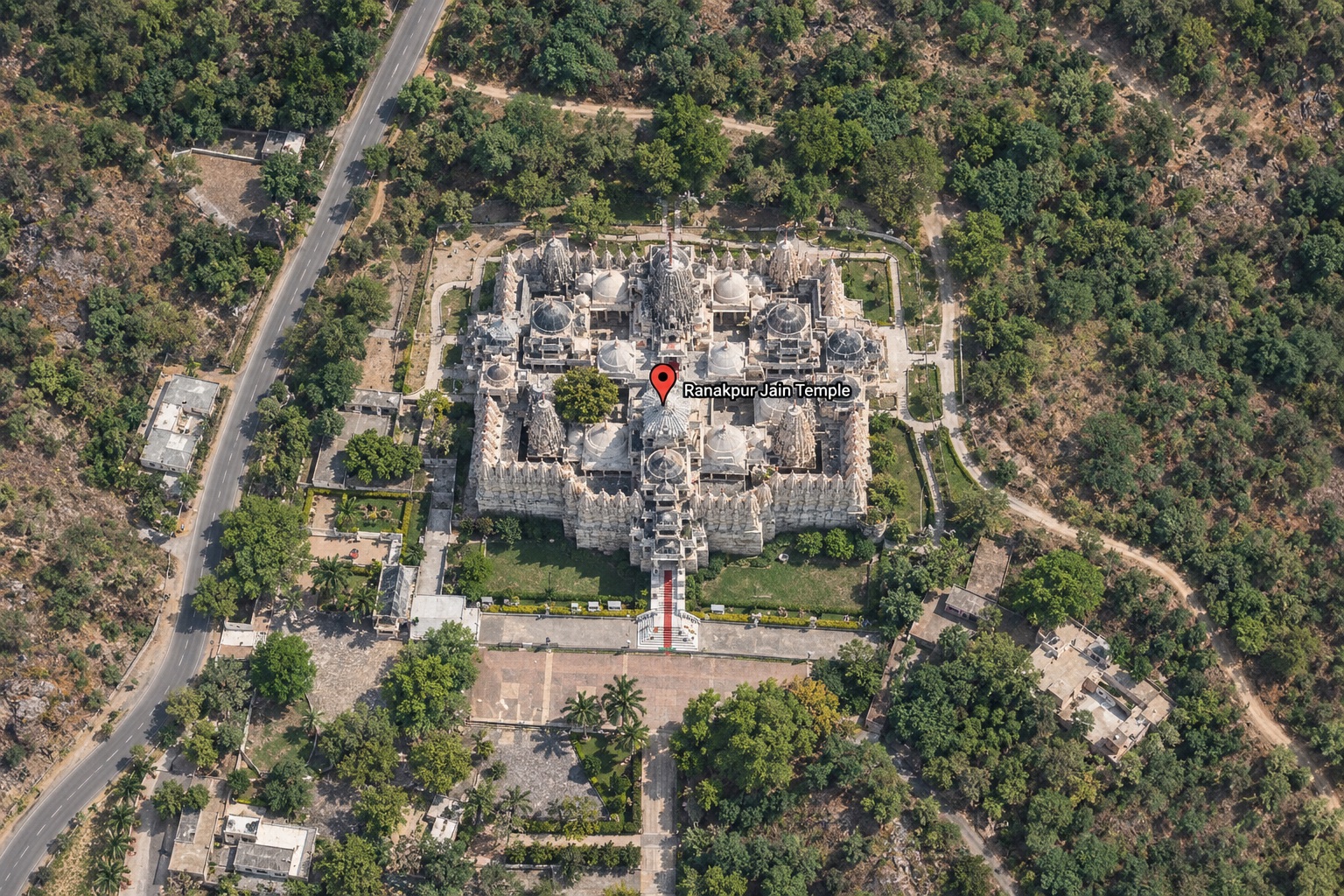 Aerial view of Ranakpur Jain Temple