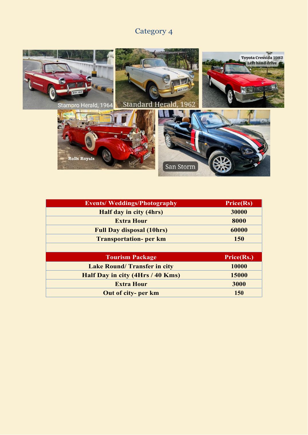 Old Timers tariff card 2026 — page 3